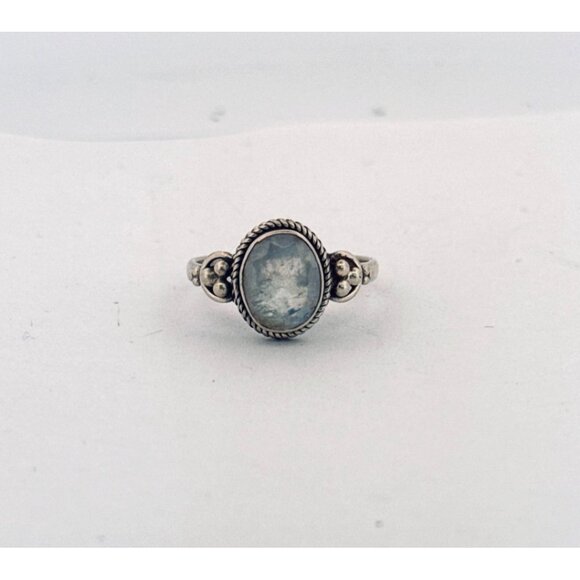 Estate Sterling Silver 925 Moonstone Ring Size 9 Vintage Boho India 3.5g - Picture 1 of 11